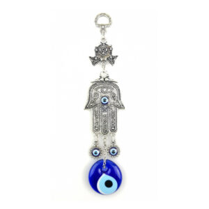 Handmade Wall Hanging - Hand of Hamsa - Fatima Evil Eye - Nazar Alloy