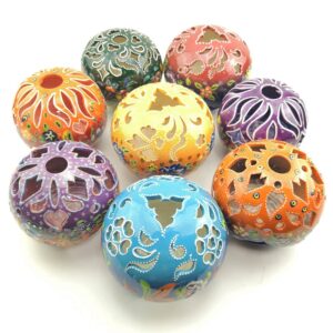 Hand Painted Ceramic Candle Holder - Handmade Turkish Pottery