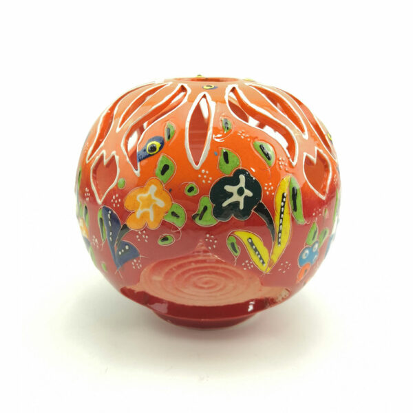 Hand Painted Ceramic Candle Holder - Handmade Turkish Pottery - Image 5