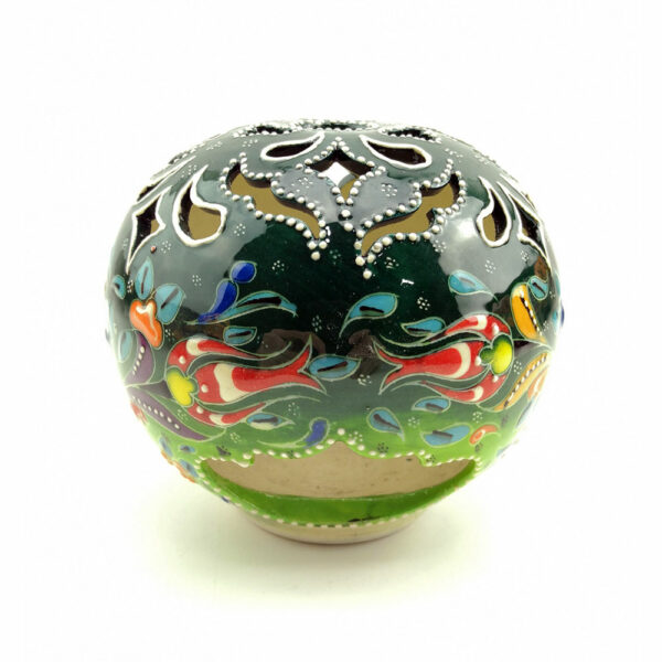 Hand Painted Ceramic Candle Holder - Handmade Turkish Pottery - Image 6