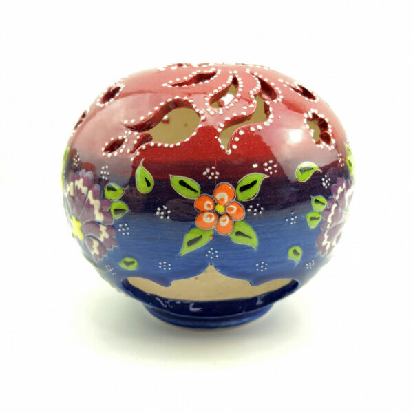 Hand Painted Ceramic Candle Holder - Handmade Turkish Pottery - Image 8