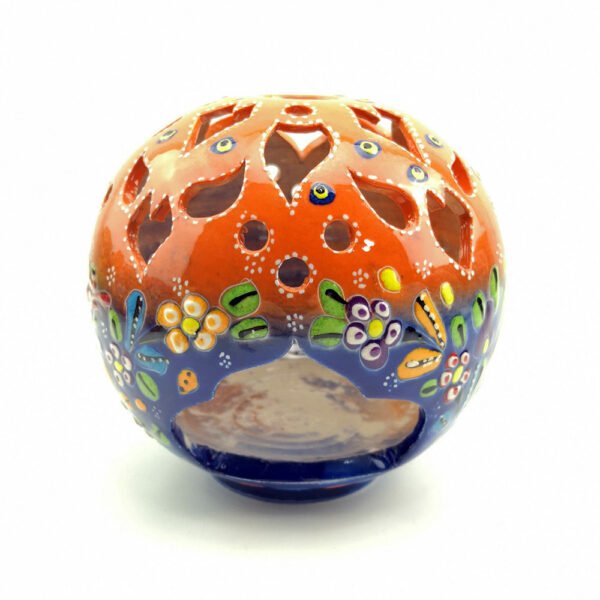 Hand Painted Ceramic Candle Holder - Handmade Turkish Pottery - Image 10