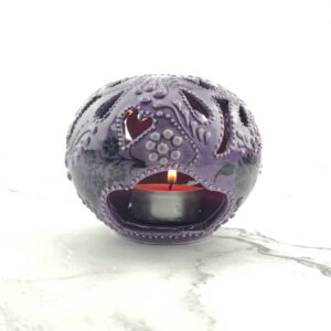Hand Painted Ceramic Candle Holder - Handmade Turkish Pottery