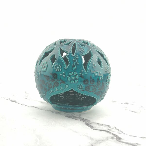 Hand Painted Ceramic Candle Holder - Handmade Turkish Pottery