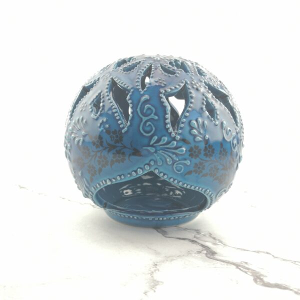 Hand Painted Ceramic Candle Holder – Handmade Turkish Pottery