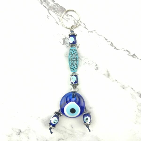 Handmade Keychain with Lucky Evil Eye - Nazar Alloy - Image 4