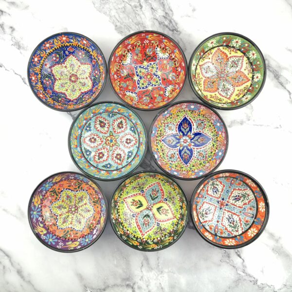 Hand Painted Ceramic Bowls(12 cm) - Handmade Turkish Pottery