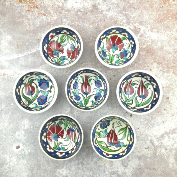 Hand Painted Ceramic Bowls(8 cm) - Handmade Turkish Pottery