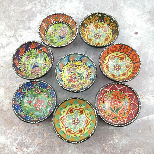 Hand Painted Ceramic Bowls(8 cm) - Handmade Turkish Pottery