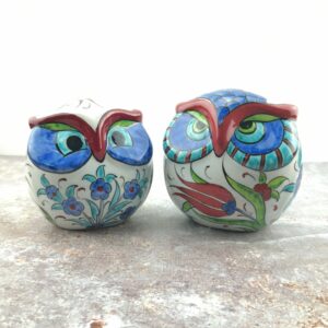 Hand Painted Ceramic Owl Figure - Handmade Turkish Pottery