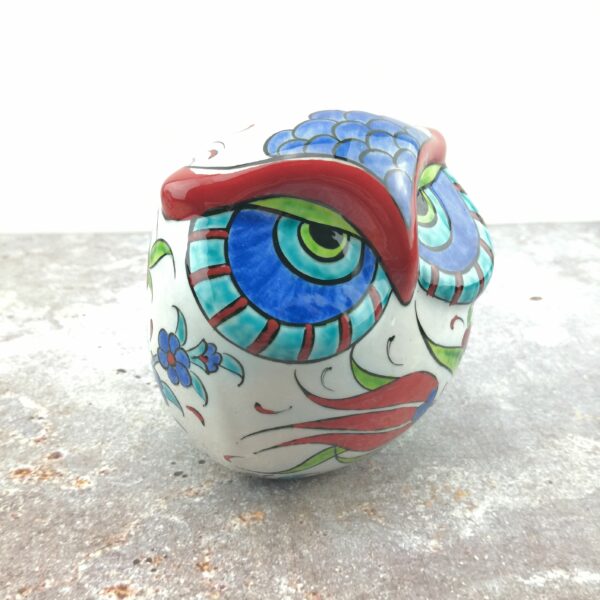 Hand Painted Ceramic Owl Figure - Handmade Turkish Pottery - Image 5