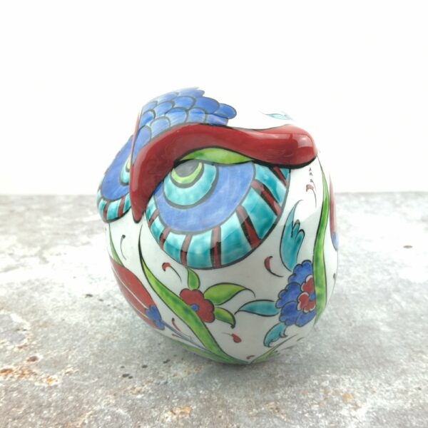 Hand Painted Ceramic Owl Figure - Handmade Turkish Pottery - Image 4