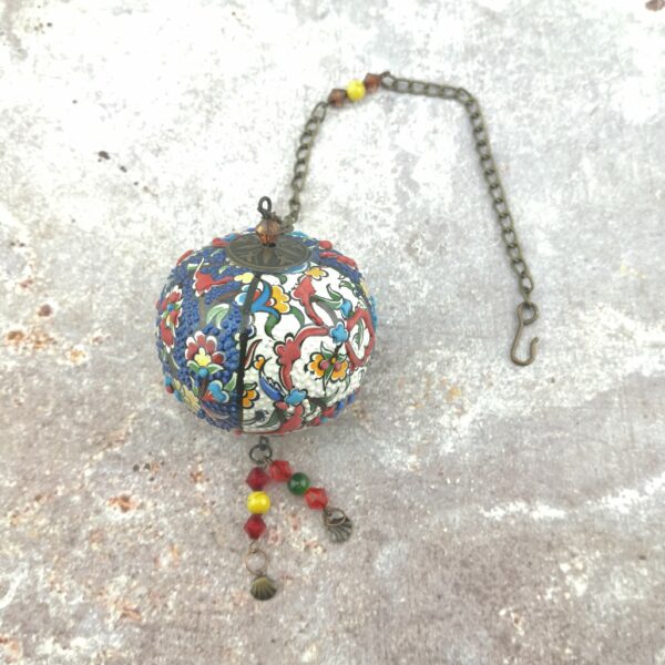 Handmade Ceramic Ball Hang - Decorative Hand Painted Wall Hanging - Image 5