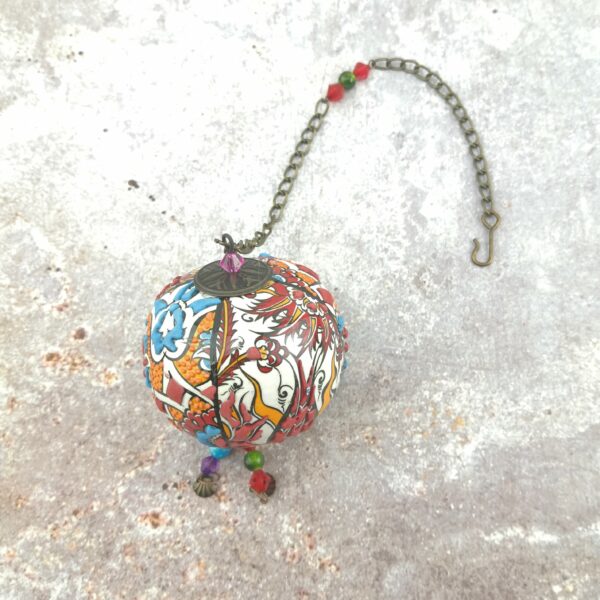 Handmade Ceramic Ball Hang - Decorative Hand Painted Wall Hanging - Image 6