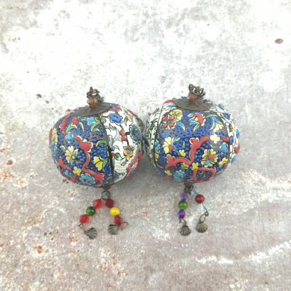 Handmade Ceramic Ball Hang - Decorative Hand Painted Wall Hanging - Image 3