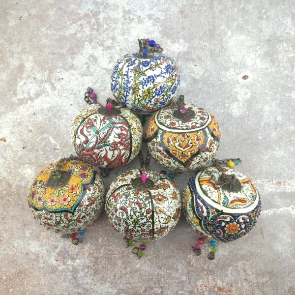 Handmade Ceramic Ball Hang - Decorative Hand Painted Wall Hanging