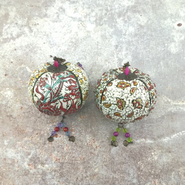 Handmade Ceramic Ball Hang - Decorative Hand Painted Wall Hanging - Image 5