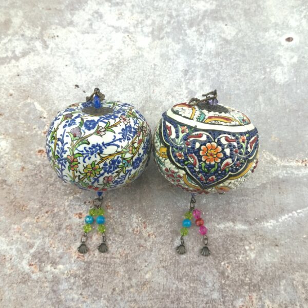 Handmade Ceramic Ball Hang - Decorative Hand Painted Wall Hanging - Image 4