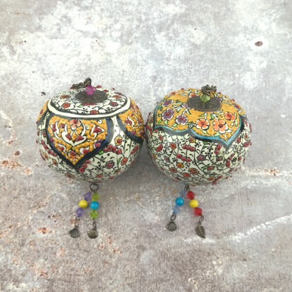 Handmade Ceramic Ball Hang - Decorative Hand Painted Wall Hanging - Image 3