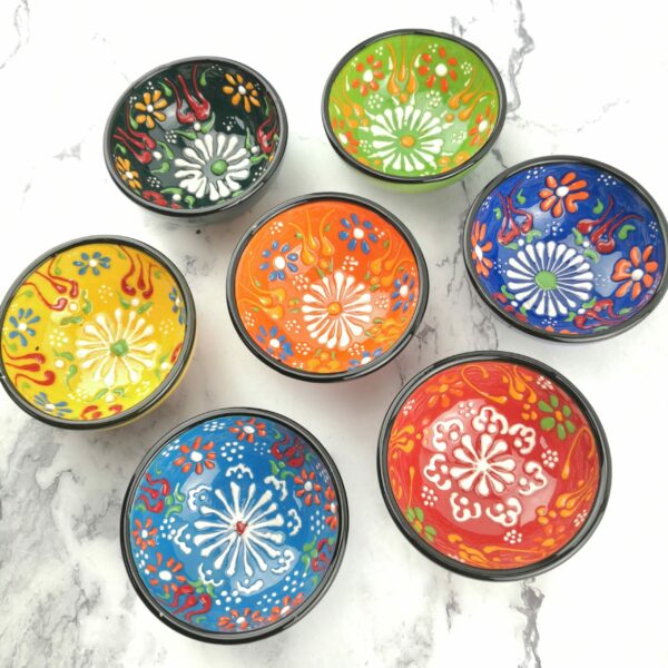 Hand Painted Ceramic Bowls(8 cm) - Handmade Turkish Pottery - Image 4