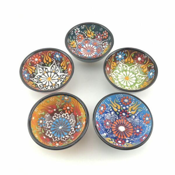 Hand Painted Ceramic Bowls - 5 Pieces Small(8 cm) Bowls - Xmas Gift - Image 4