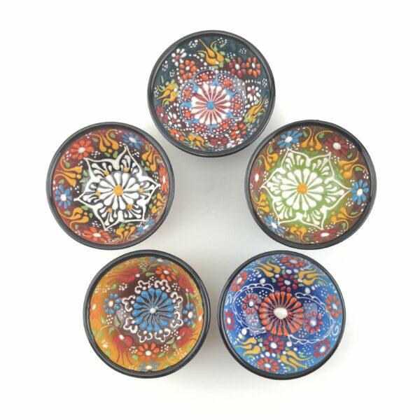 Hand Painted Ceramic Bowls - 5 Pieces Small(8 cm) Bowls - Xmas Gift