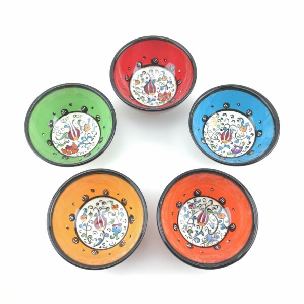 Hand Painted Ceramic Bowls - 5 Pieces Small(8 cm) Bowls - Image 2