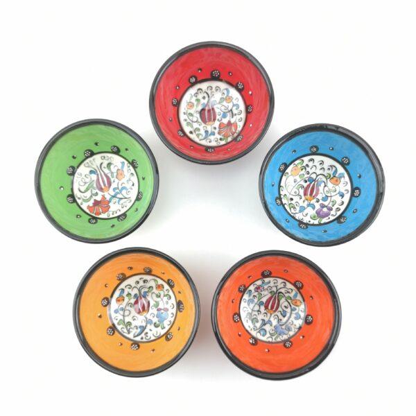 Hand Painted Ceramic Bowls - 5 Pieces Small(8 cm) Bowls