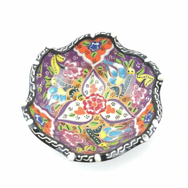 Hand Painted Ceramic Bowl(12 cm) Set - 3 Pieces Handmade Turkish Pottery - Xmas Gift - Image 5