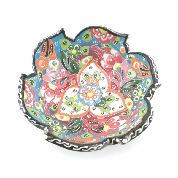 Hand Painted Ceramic Bowl(12 cm) Set - 3 Pieces Handmade Turkish Pottery - Xmas Gift - Image 7