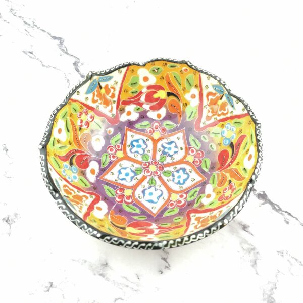 Hand Painted Ceramic Bowl(15 cm) Set - 3 Pieces Handmade Turkish Pottery - Image 7