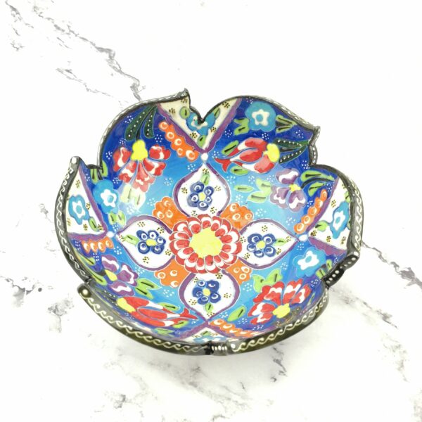 Hand Painted Ceramic Bowl(15 cm) Set - 3 Pieces Handmade Turkish Pottery - Image 5