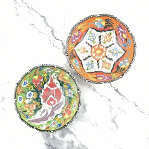 Hand Painted Ceramic Bowl(15 cm) Set - 2 Pieces Handmade Turkish Pottery