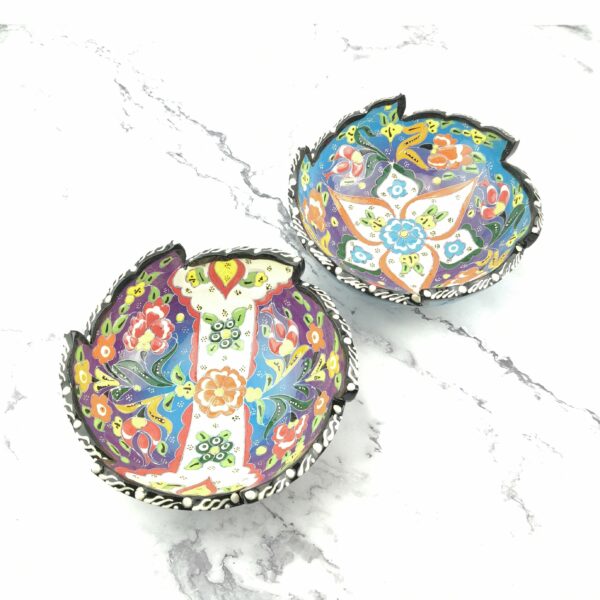 Hand Painted Ceramic Bowl(15 cm) Set - 2 Pieces Handmade Turkish Pottery - Image 3