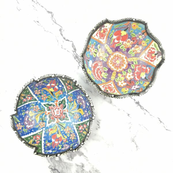 Hand Painted Ceramic Bowl(15 cm) Set - 2 Pieces Handmade Turkish Pottery