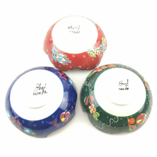 Hand Painted Ceramic Bowl(15 cm) Set - 3 Pieces Handmade Turkish Pottery - Image 4