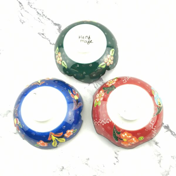 Hand Painted Ceramic Bowl(12 cm) Set - 3 Pieces Handmade Turkish Pottery - Image 7