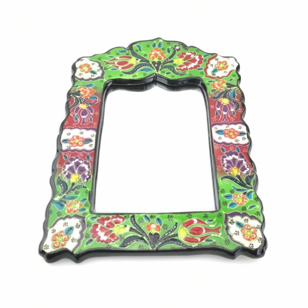 Hand Painted Ceramic Framed Pentagon Mirror - Handmade Turkish Pottery - Image 4