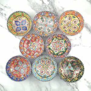 Hand Painted Ceramic Bowls(12 cm) - Handmade Turkish Pottery