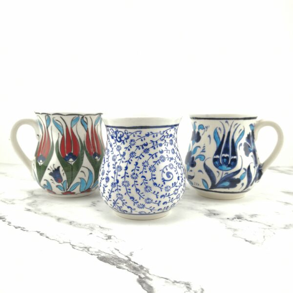 Handmade Ceramic Tea/Coffee Mugs - Hand Painted Turkish Pottery - Image 3