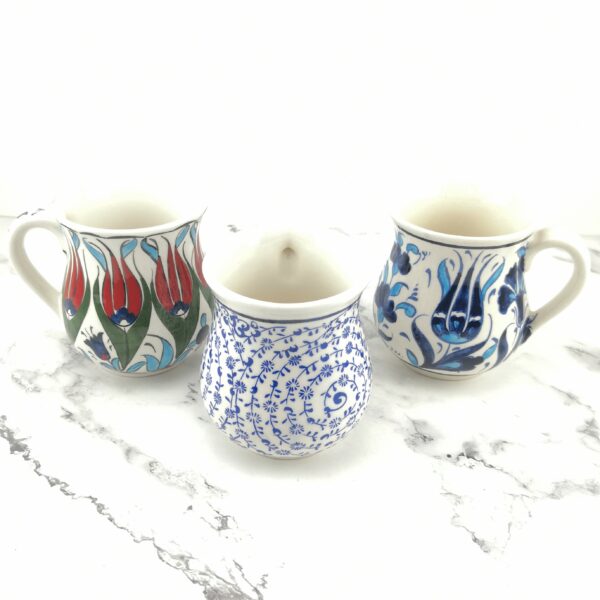 Handmade Ceramic Tea/Coffee Mugs - Hand Painted Turkish Pottery