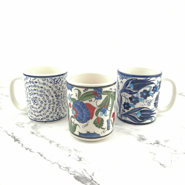 Handmade Ceramic Tea/Coffee Mugs - Hand Painted Turkish Pottery