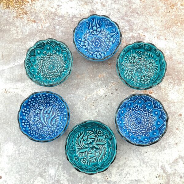 Hand Painted Ceramic Bowls(8 cm) - Handmade Turkish Pottery - Image 2