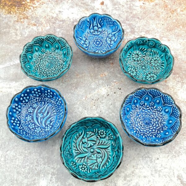 Hand Painted Ceramic Bowls(8 cm) - Handmade Turkish Pottery - Image 3