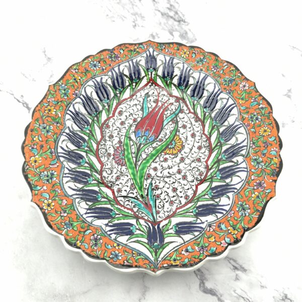 Handmade Ceramic Wall Hanging Plate (25 cm) - Hand Painted Turkish Pottery - Image 9