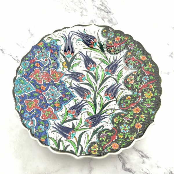 Handmade Ceramic Wall Hanging Plate (25 cm) - Hand Painted Turkish Pottery