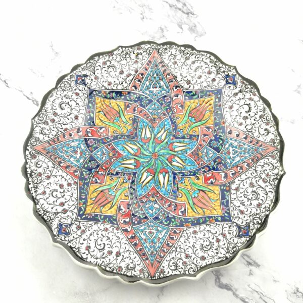 Handmade Ceramic Wall Hanging Plate (25 cm) - Hand Painted Turkish Pottery - Image 6