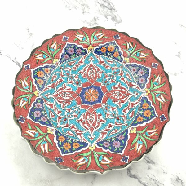 Handmade Ceramic Wall Hanging Plate (25 cm) - Hand Painted Turkish Pottery - Image 5