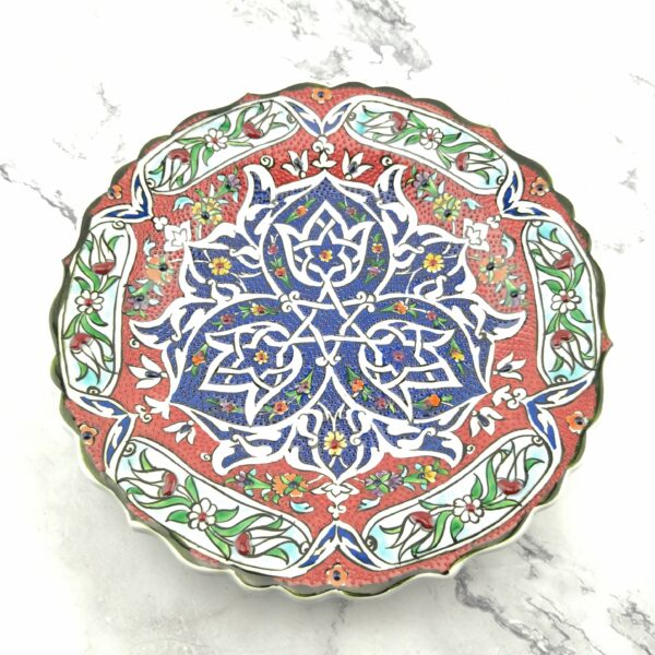 Handmade Ceramic Wall Hanging Plate (25 cm) - Hand Painted Turkish Pottery - Image 3