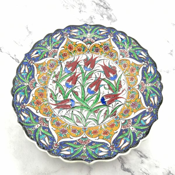 Handmade Ceramic Wall Hanging Plate (25 cm) - Hand Painted Turkish Pottery - Image 10